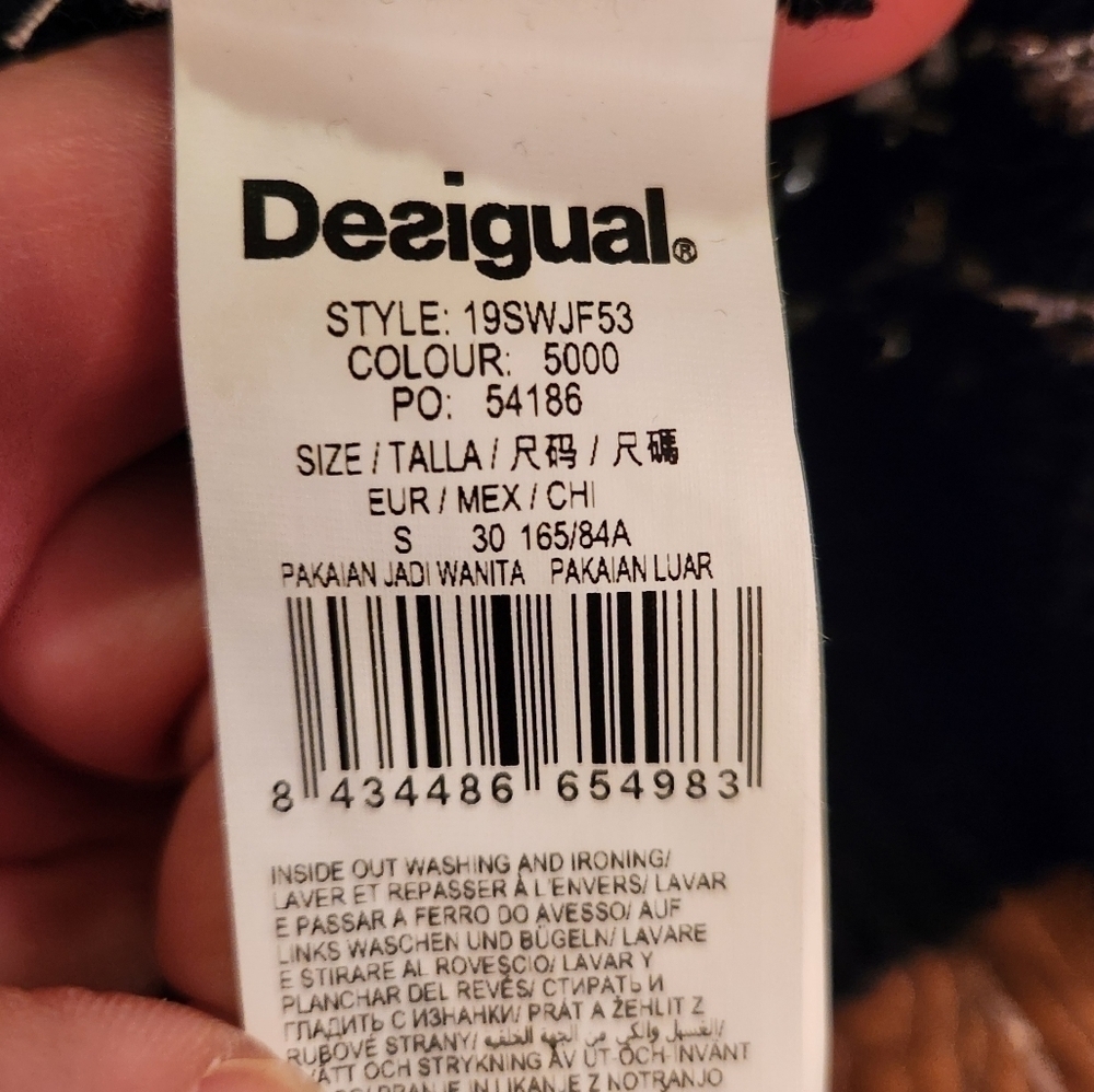 NEW! Desigual Cashel Navy Open Front Waterfall Cardigan Size S NWOT - Picture 10 of 14